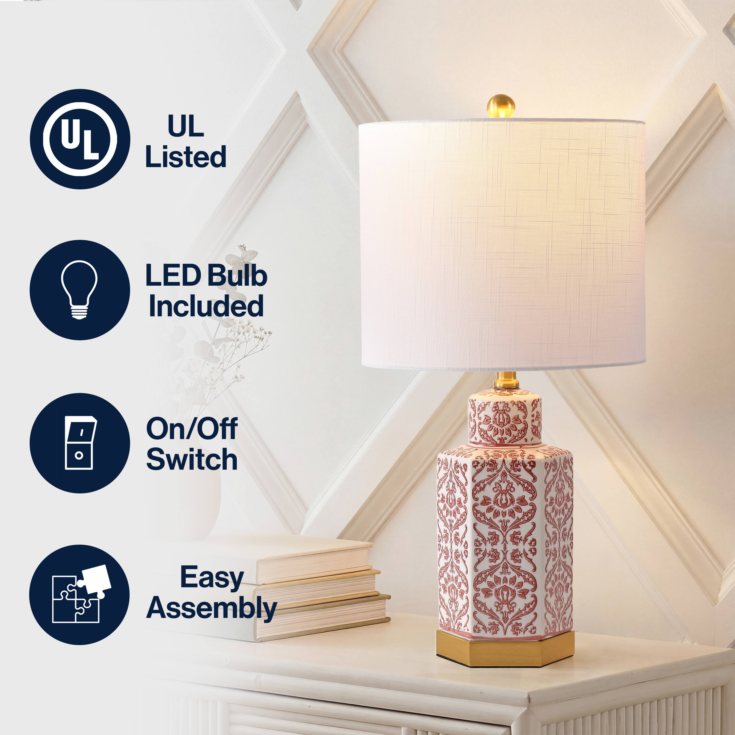 UL Listed  
LED Bulb Included  
On/Off Switch  
Easy Assembly