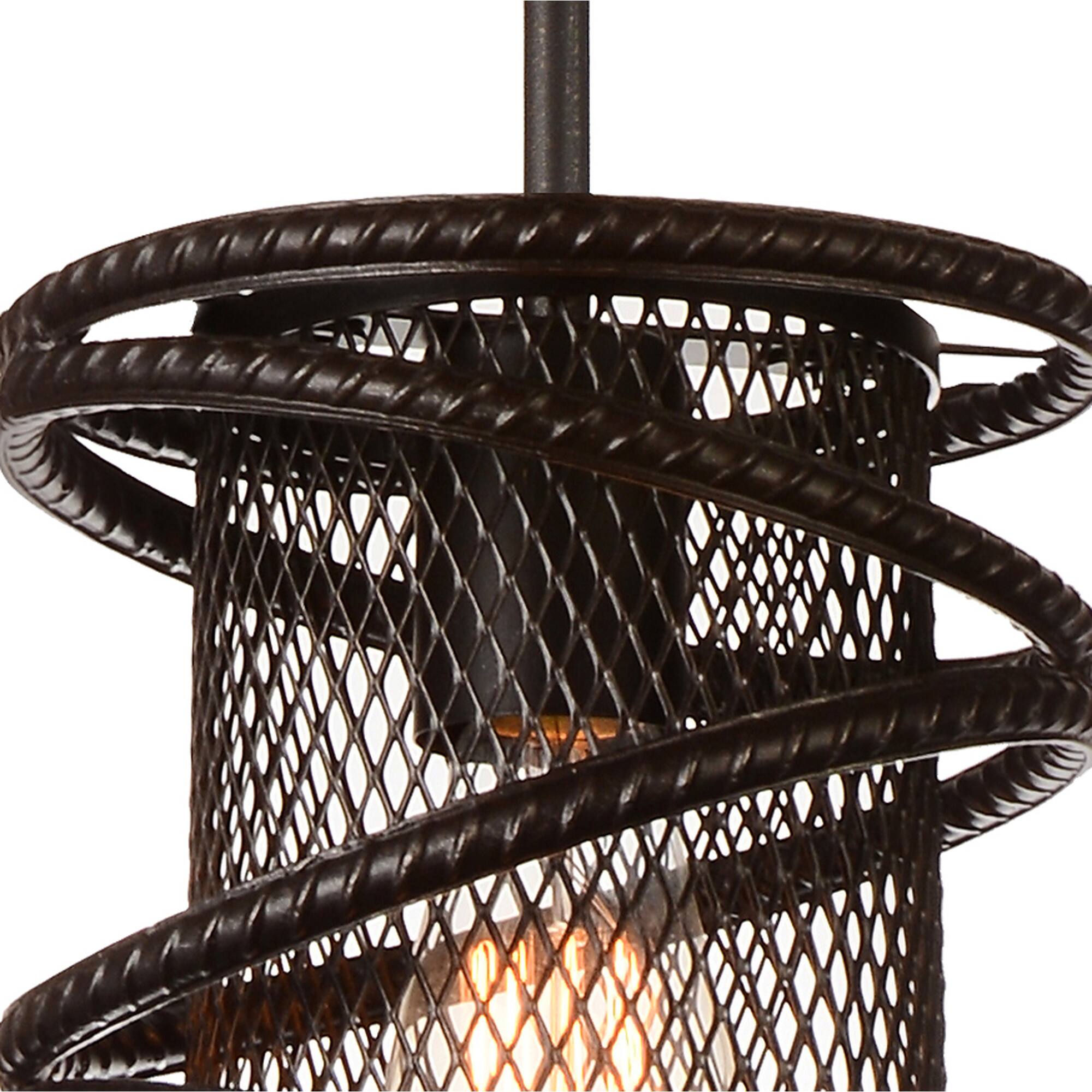 Back. CWI Lighting - Darya 1 Light Down Mini Pendant With Brown Finish - Brown.