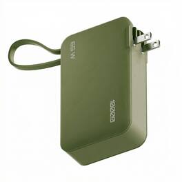 ReelCharge - Power Bank Flex 65W 10000mAh, Portable Charger with USB C (Dark Sage)