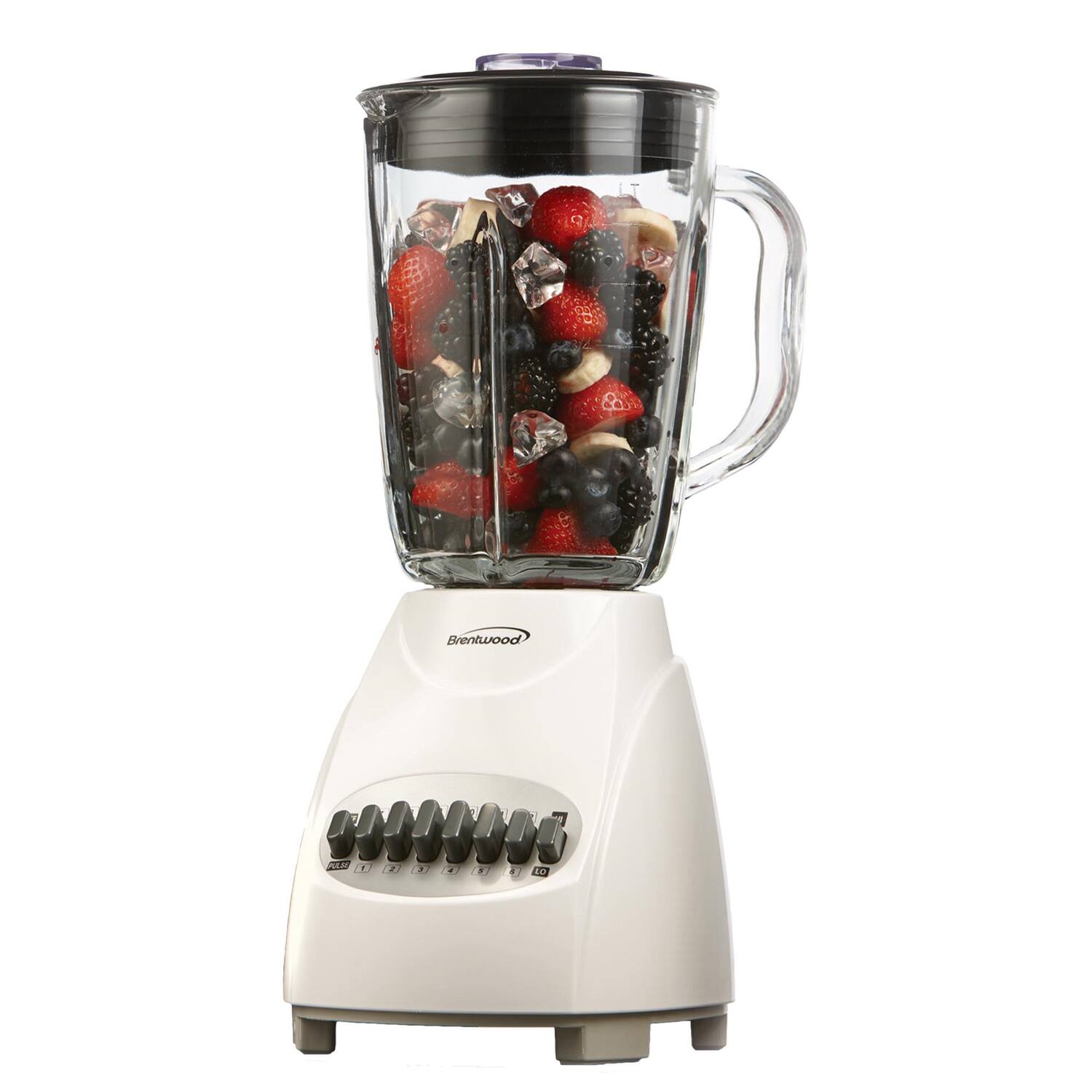 Alt View 4. Brentwood - 42 oz 12-Speed, Pulse Electric Blender with Glass Jar - White.