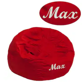 Flash Furniture - Dillon Personalized Small Solid Bean Bag Chair for Kids and Teens - Red