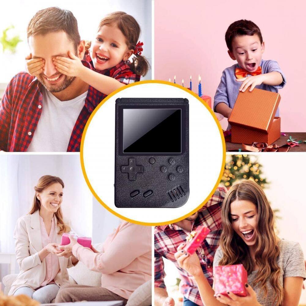 Back. Link - Link Handheld Video Game Console 400 Classic Retro Games Portable Can Connect To TV Two Players Rechargeable Battery - Black.