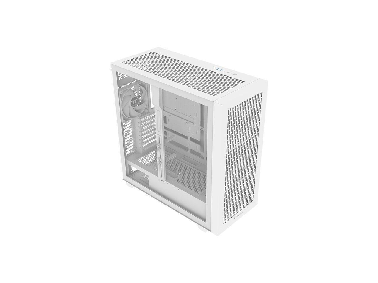 Alt View 3. Thermaltake - Thermaltake AX500 Snow TG Full Tower, 4x140mm Fans, 420mm Rad, 460mm GPU, 5x3.5/6x2.5, Hidden Conn - Snow.