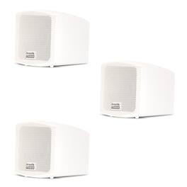 Acoustic Audio by Goldwood - AA321W Mountable Indoor Speakers Bookshelf 3 Piece Set AA321W-3S - White