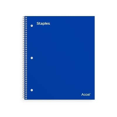 Staples - Premium 2-Subject Notebook, 8.5" x 11", College Ruled, 120 Sheets - Blue