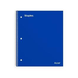 Staples - Premium 2-Subject Notebook, 8.5" x 11", College Ruled, 120 Sheets - Blue