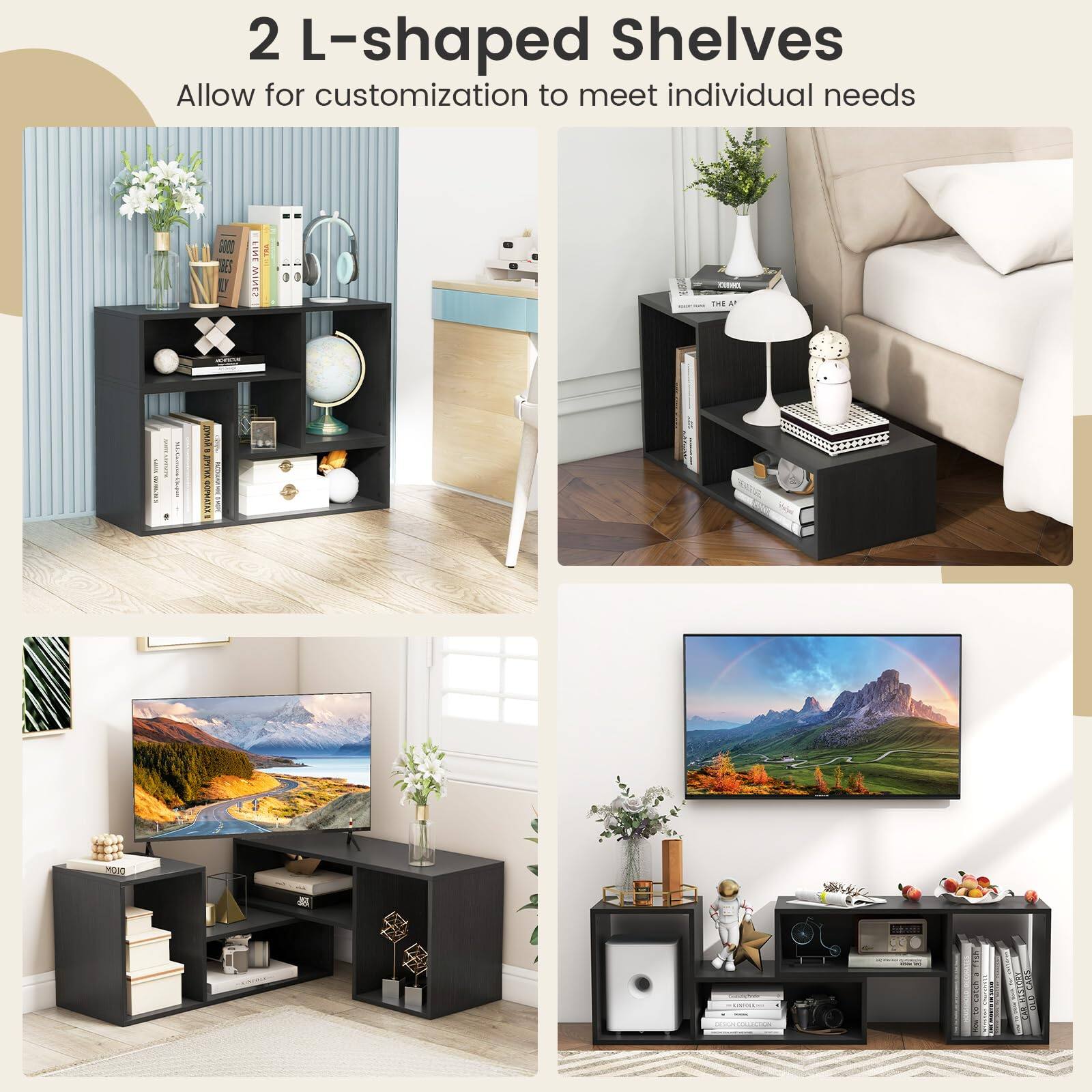 2 L-shaped Shelves  
Allow for customization to meet individual needs