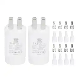 Unique Bargains - 2pcs 2.5uF CBB60 Run Capacitor, AC 450V 4 Pin Double Insert with Sheath Spring for Motor Start - White
