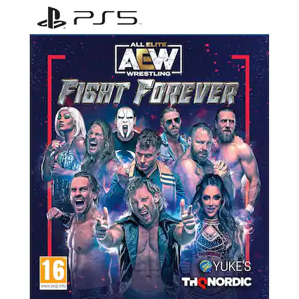 PS5
ALL ELITE WRESTLING
AEW
FIGHT FOREVER
16
www.pegi.info
YUKE'S
THQ NORDIC - T (Teen 13+)