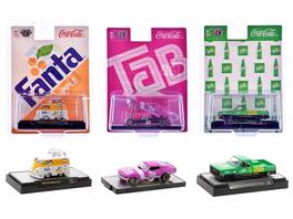 "Sodas" Set of 3 pieces Release 47 Limited Edition to 9250 pieces Worldwide 1/64 Diecast Model Cars by M2 Machines - Multicolor
