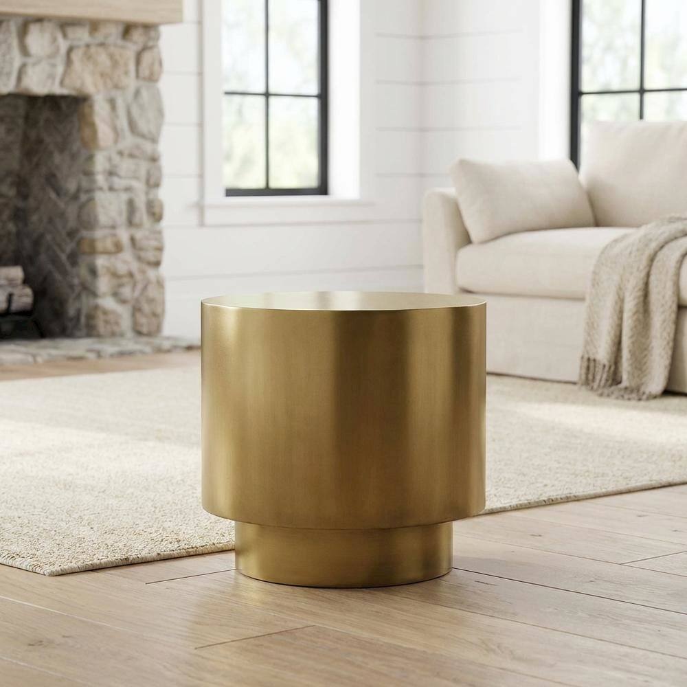 Alt View 4. Starlight Canyon Home - Round Bunching Side Table, Modern Contemporary Accent Table for Living Room - Gold.