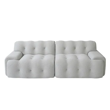 Front. Yardgrace - 102.4in Modular Sectional Couch, 2 Seats Breathable Floor Sofa, Modern Couch, Green - Grey.