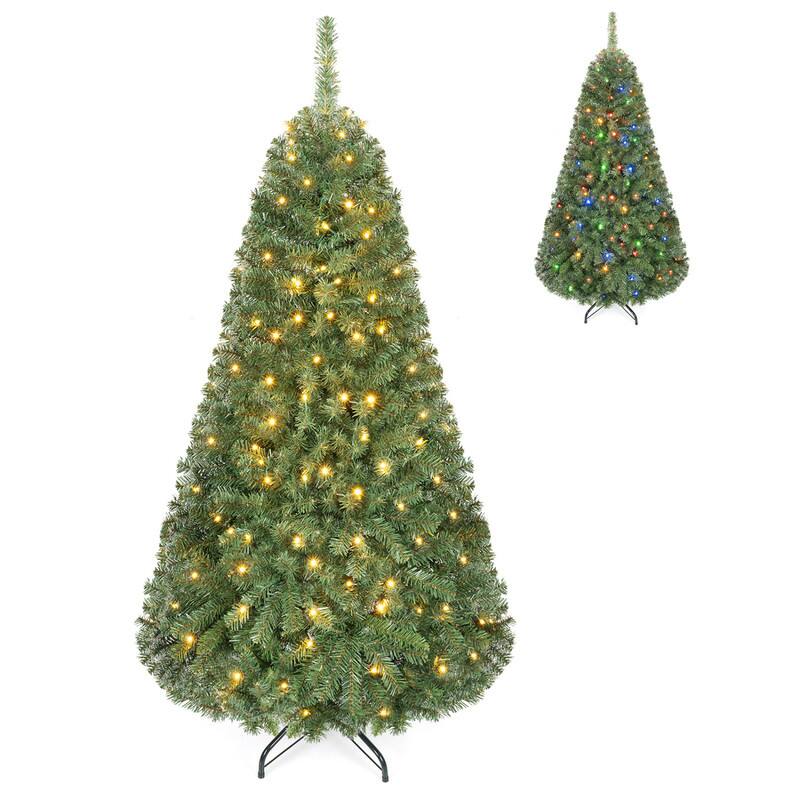 Alt View 3. WELLFOR - 5 ft Pre‑Lit Artificial Christmas Tree, Hinged Xmas Tree with 600 Branch Tips,150 LED Lights - Green.