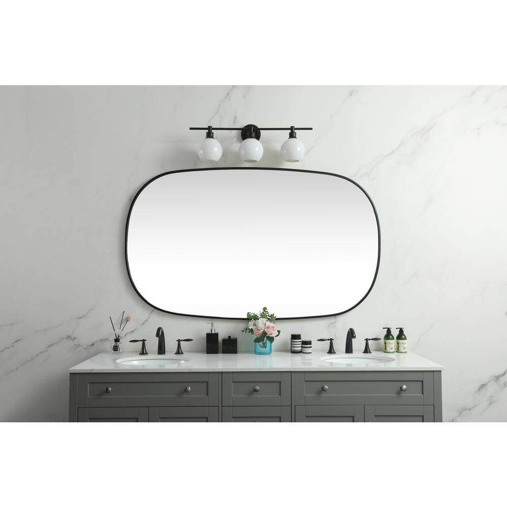 Elegant Decor - Metal Frame Oval Mirror 36x60 Inch - Black price history on PriceWatchPro