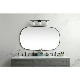 Elegant Decor - Metal Frame Oval Mirror 36x60 Inch - Black