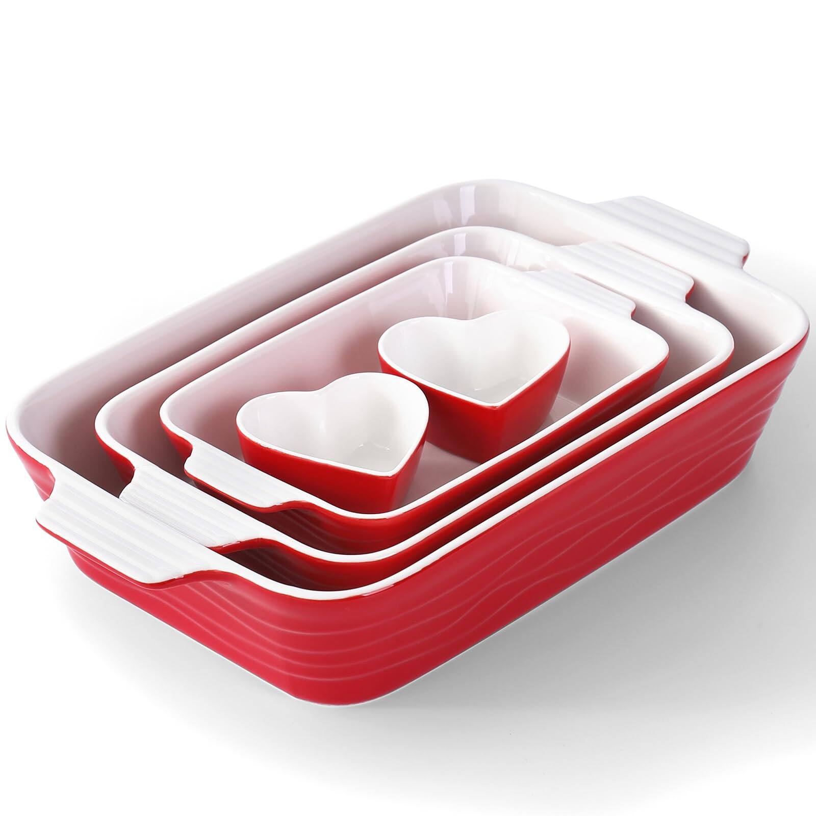 Front. PARKER SLATER - Baking Dish For Oven Casserole Dishes Bakeware Set With Ramekin Ceramic Lasagna Pan 9*12.Large Deep Rectangular Non-s....