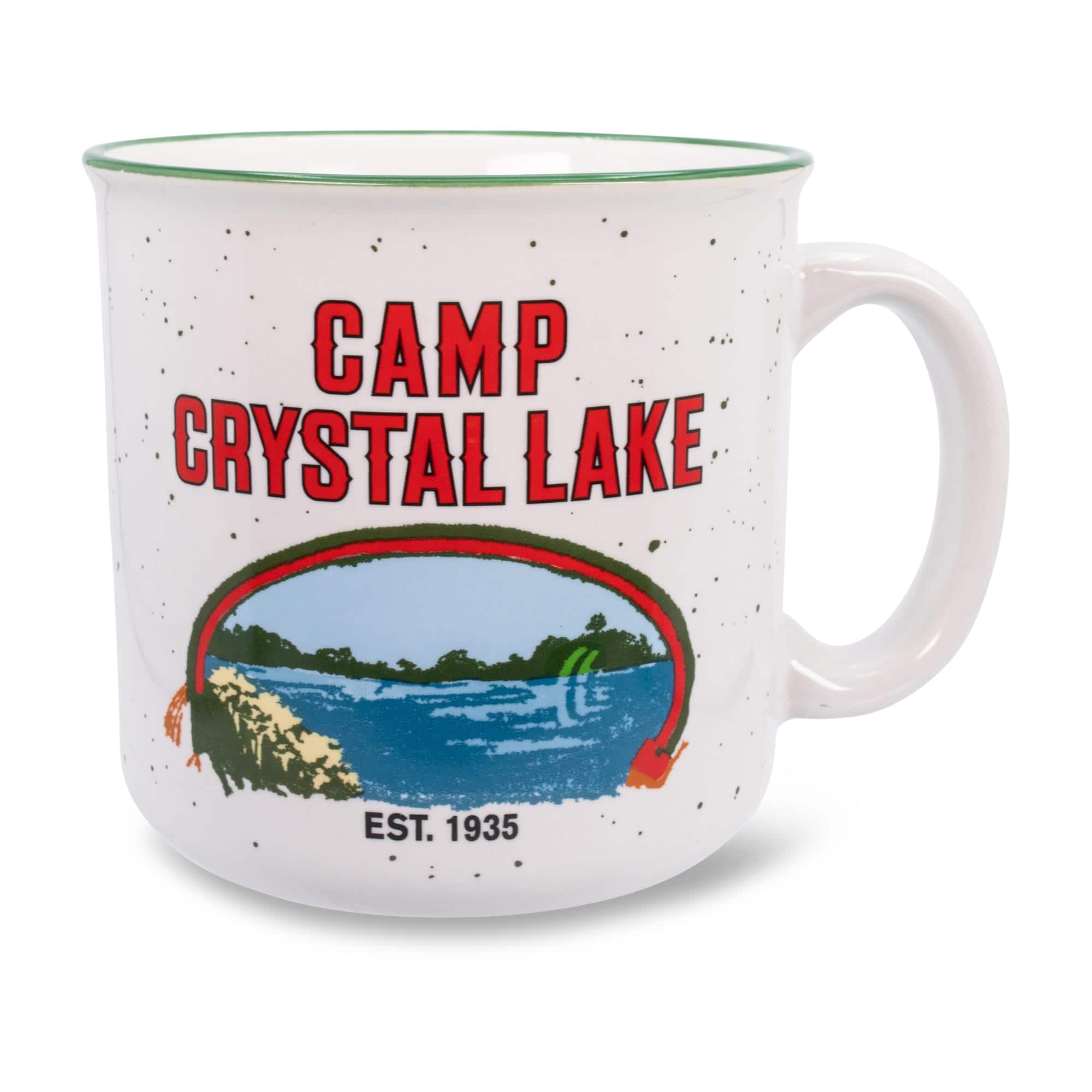 Silver Buffalo - Friday the 13th Crystal Lake Ceramic Camper Mug | Holds 20 Ounces - Red
