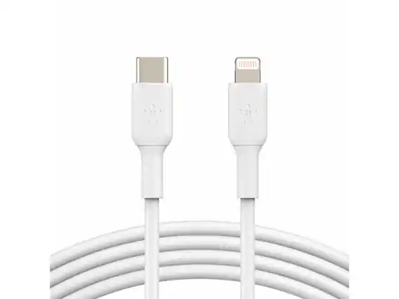 Front. Belkin - BELKIN CAA003bt1MWH White BOOST CHARGE USB-C Cable with Lightning Connector.