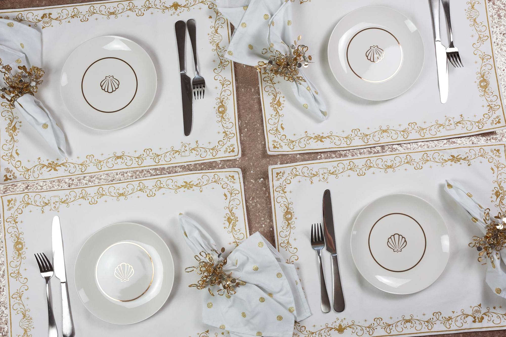 Alt View 3. Disney - Disney The Little Mermaid Scallop Porcelain 7" Salad / Dessert Plate | Set of 4 - White.