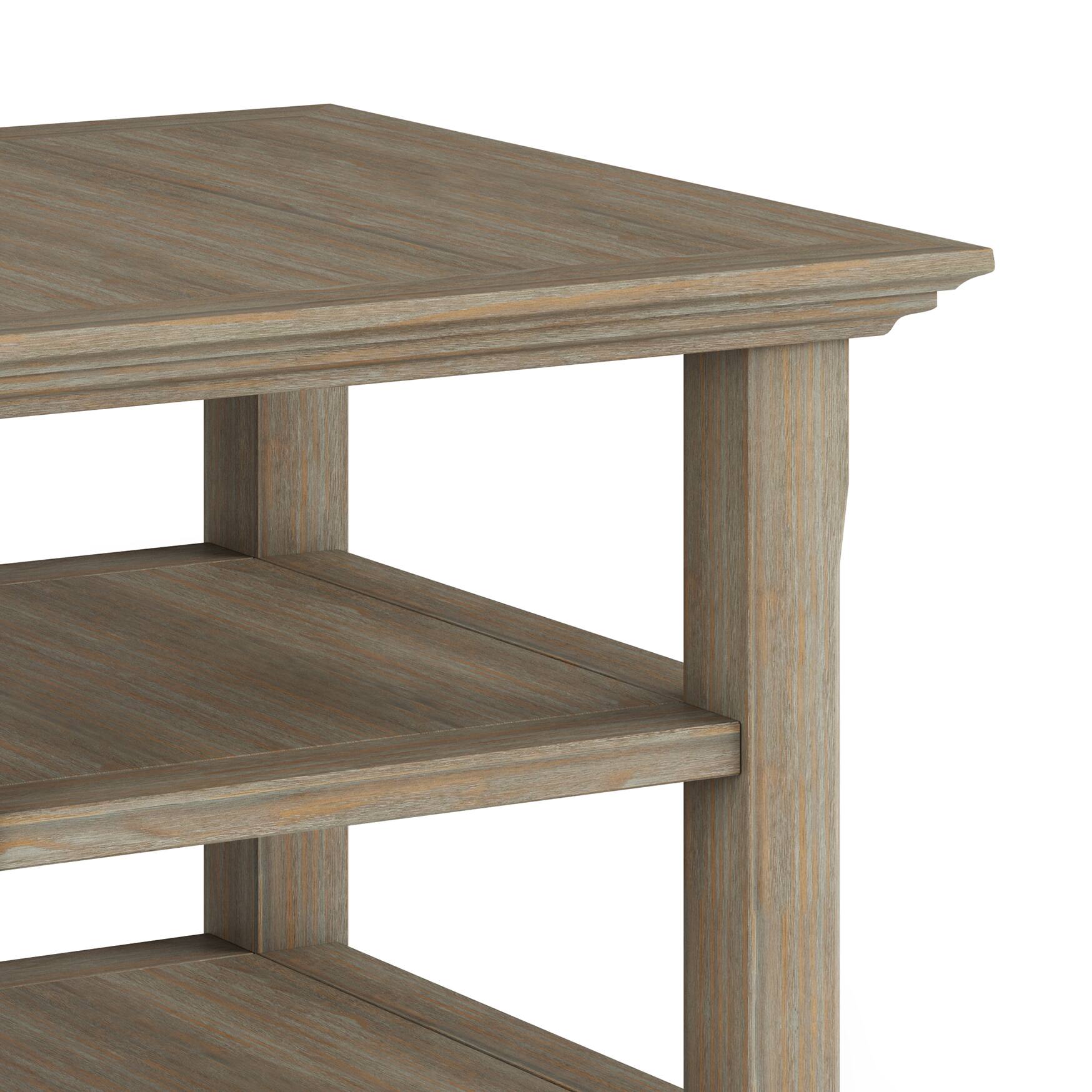 Alt View 12. Simpli Home - Acadian SOLID WOOD 19 inch Wide Square Transitional End Table in Distressed Grey - Distressed Gray.