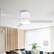 Front. Parrot Uncle - 48" Modern White LED Flush Mount Ceiling Fan with Remote Control - White.