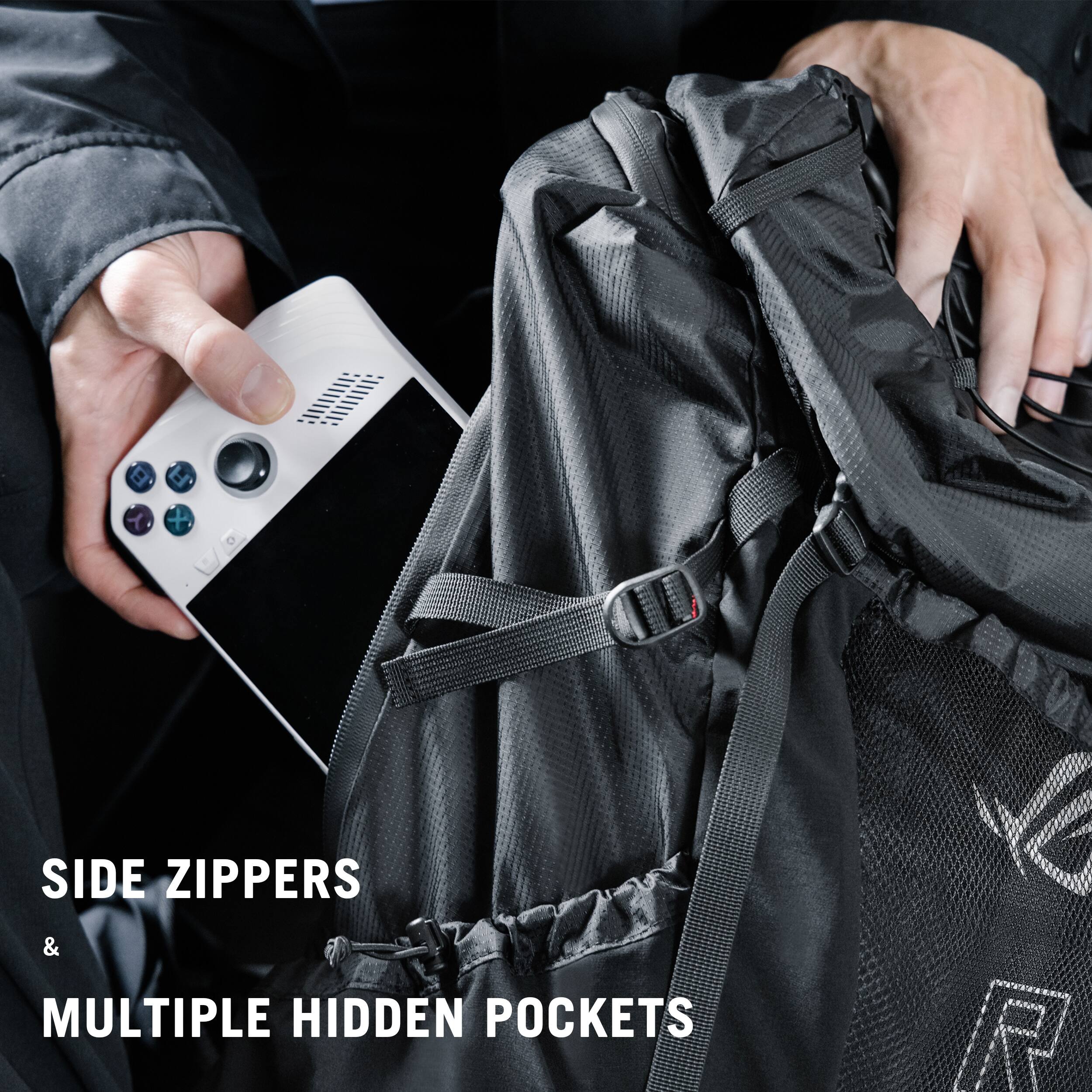 SIDE ZIPPERS & MULTIPLE HIDDEN POCKETS