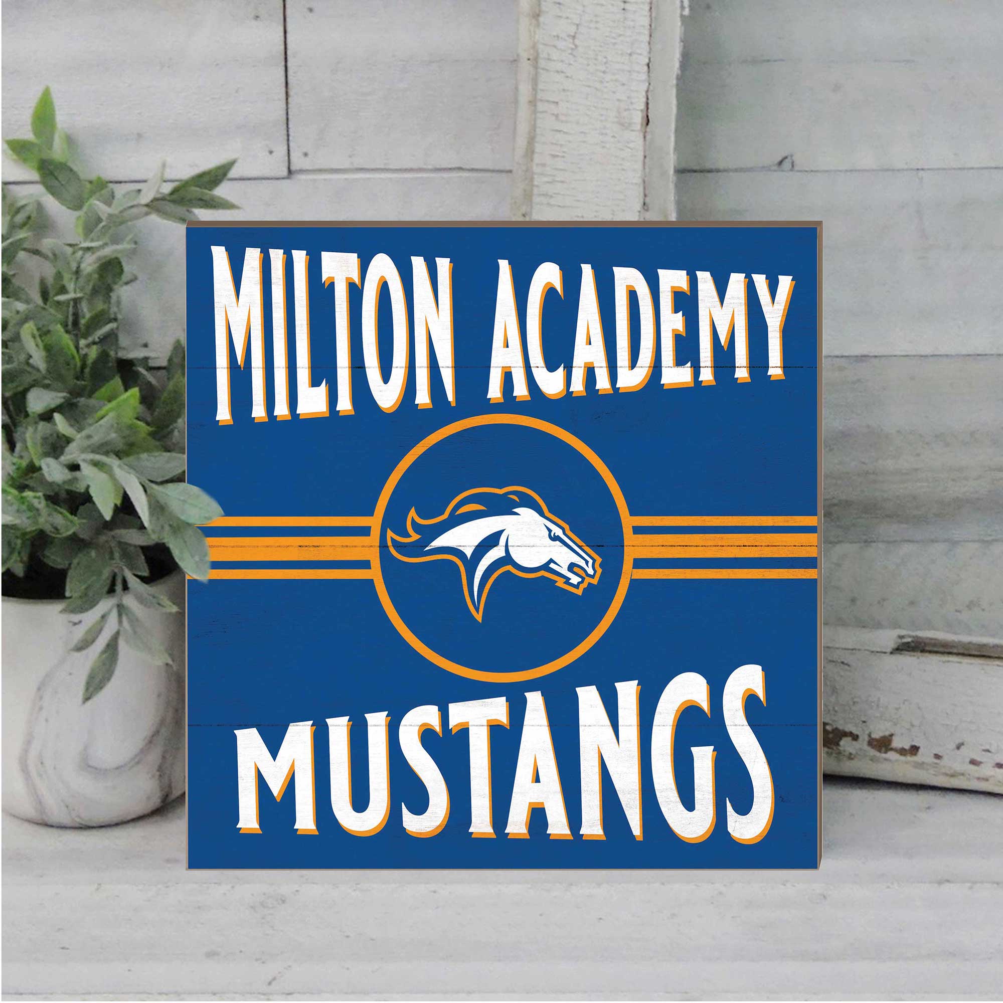 Jardine Milton Academy Mustangs 10'' x 10'' Retro Team Sign Blue ...