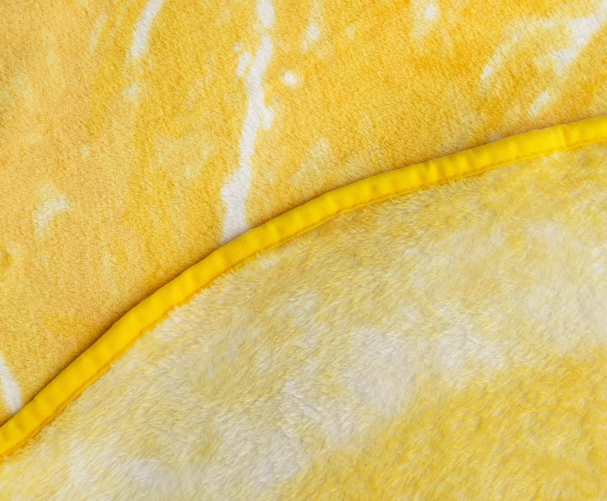 Alt View 1. Toynk - Lemon Slice Round Fleece Throw Blanket | 60 Inches - Yellow.