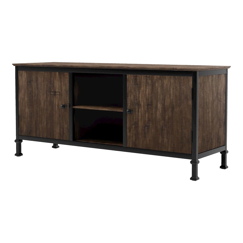 Furniture of America - Ronda Industrial Wood TV Stand - Brown