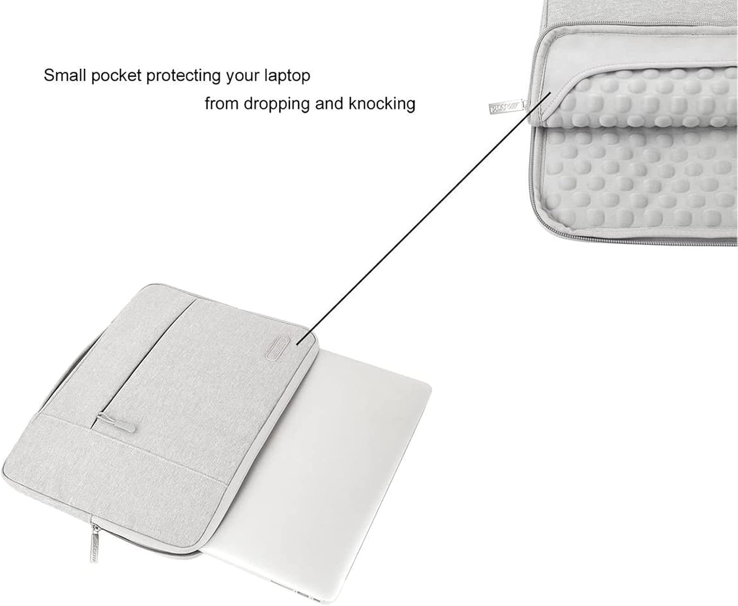 Small pocket protecting your laptop from dropping and knocking