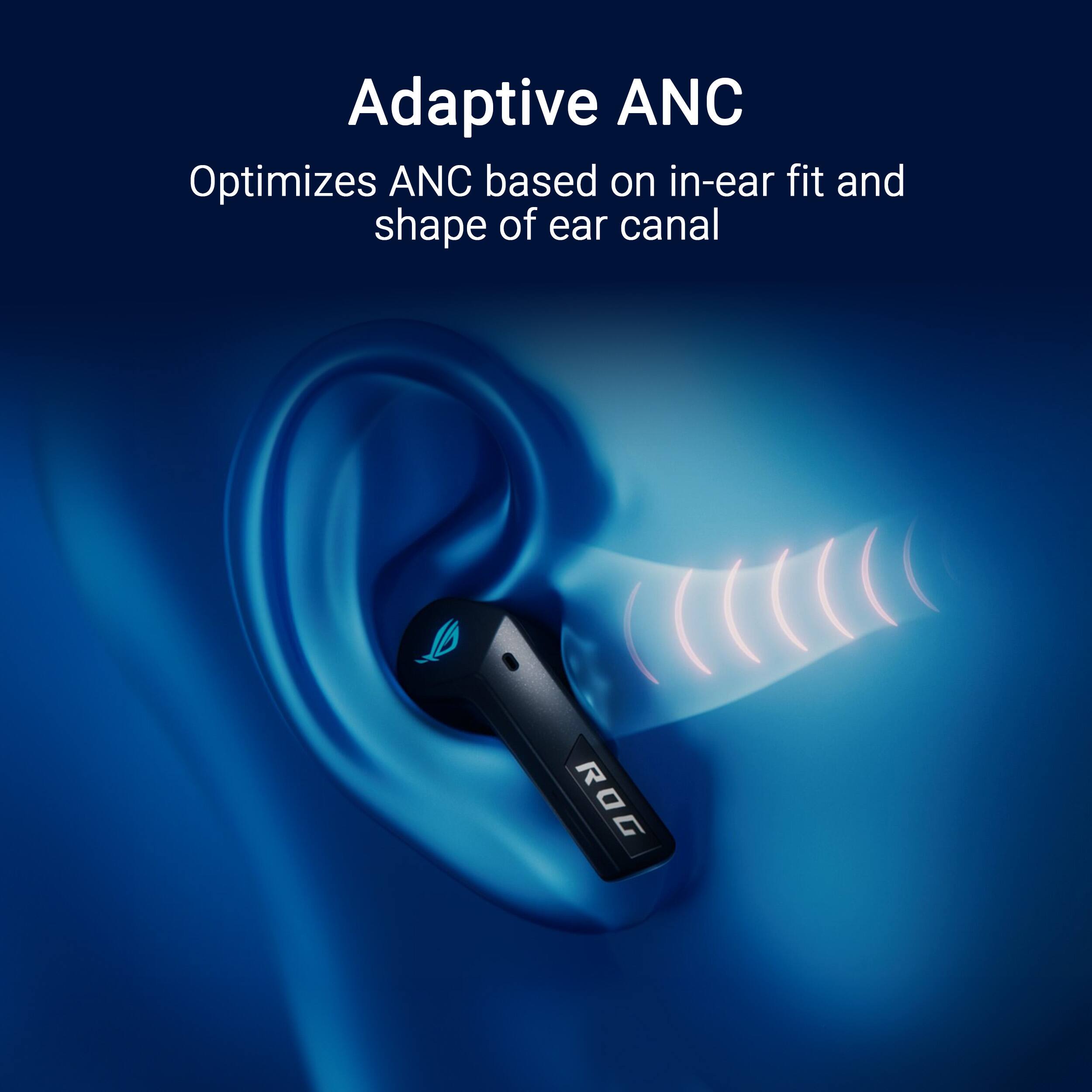Adaptive ANC optimizes ANC based on in-ear fit and shape of ear canal.