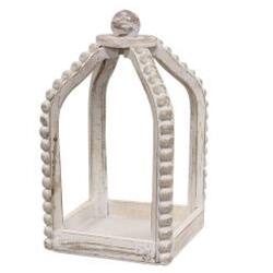 Left. BreeBe - 2/Set Shabby Chic Beaded Lanterns - White.