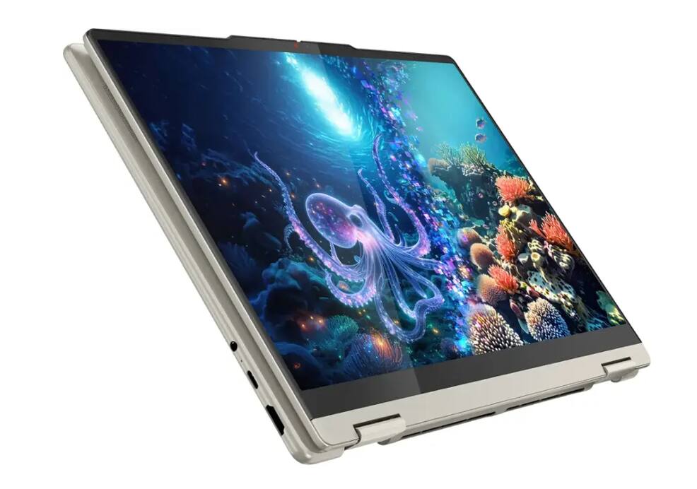 Alt View 3. Lenovo - Lenovo Yoga 7 2-in-1 Laptop 14.0 WUXGA Display (AMD Ryzen AI 7 350, 16GB LPDDR5X, 1TB SSD, Win 11 Home) - Seashell.