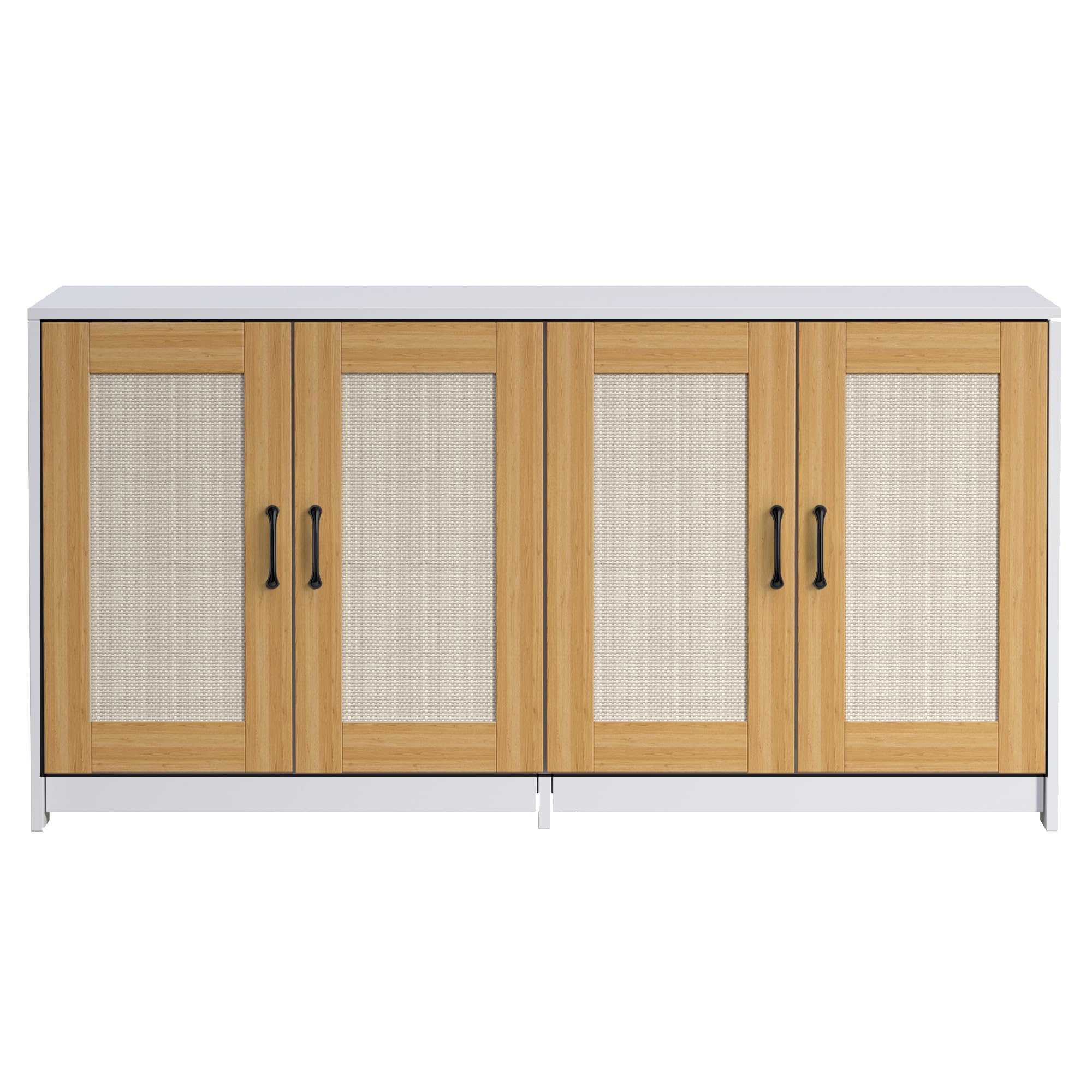 Alt View 7. GARVEE - Cat Litter Box Enclosure for 2 Litter Boxes, 47 in Hidden Litter Box Enclosure with Double Room - White.