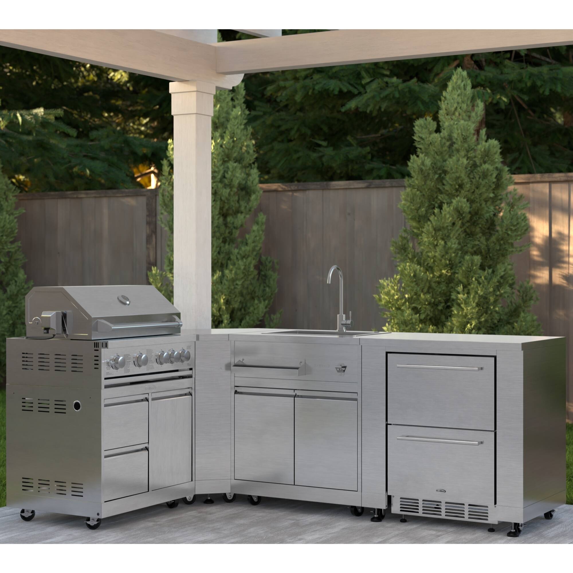 Koolmore Outdoor Modular Kitchen with a 30 in. BBQ Grill And Grill ...