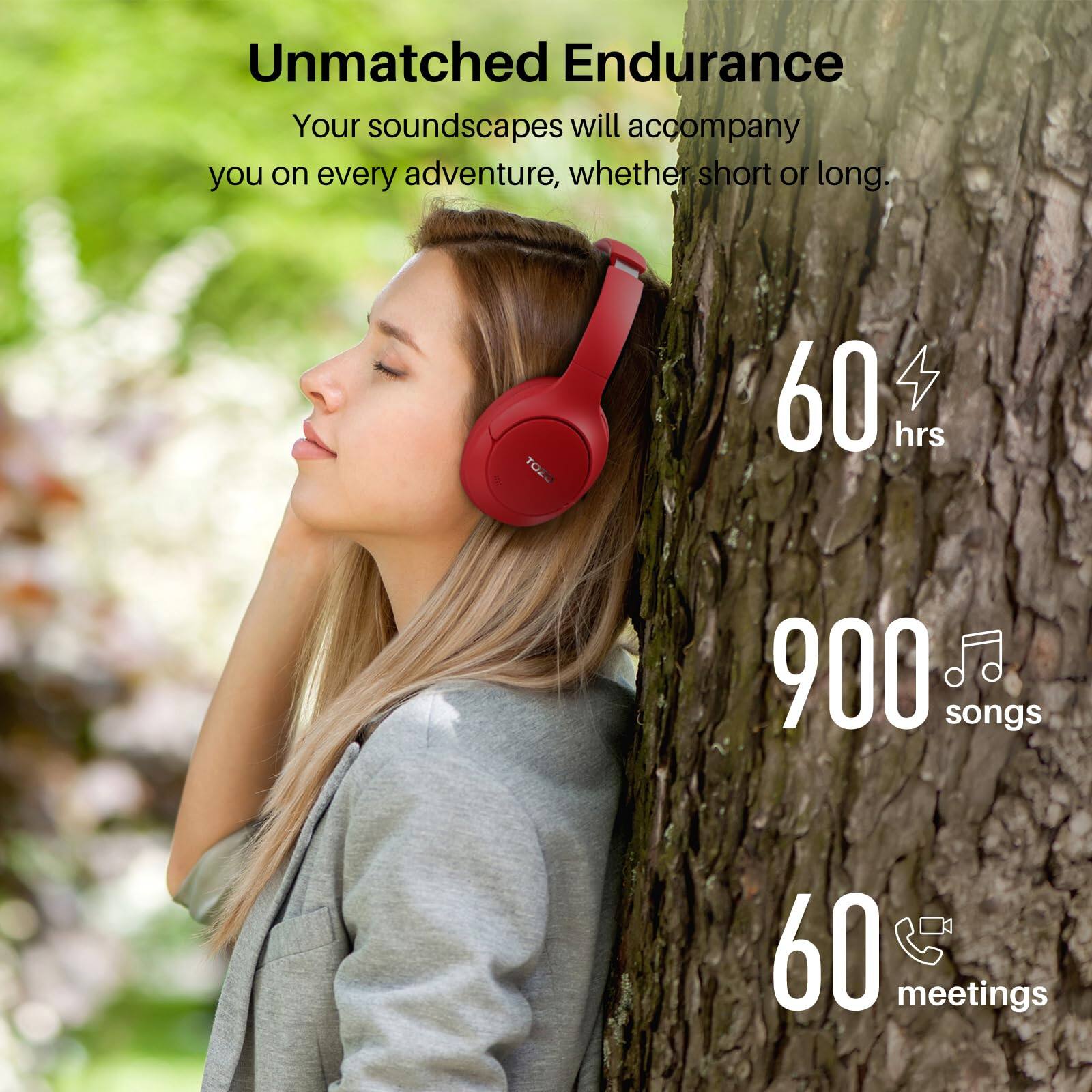 Unmatched Endurance
Your soundscapes will accompany you on every adventure, whether short or long.
60 hrs
900 songs
60 meetings