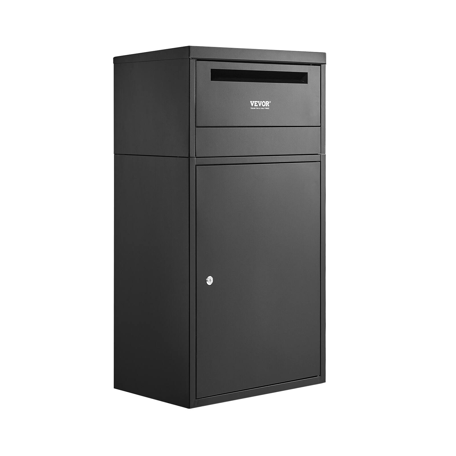 Alt View 5. VEVOR - Package Delivery Boxes for Outside, 35.8 in Mailbox for Parcel with Lock, Galvanized Steel Package Drop Box - Black.
