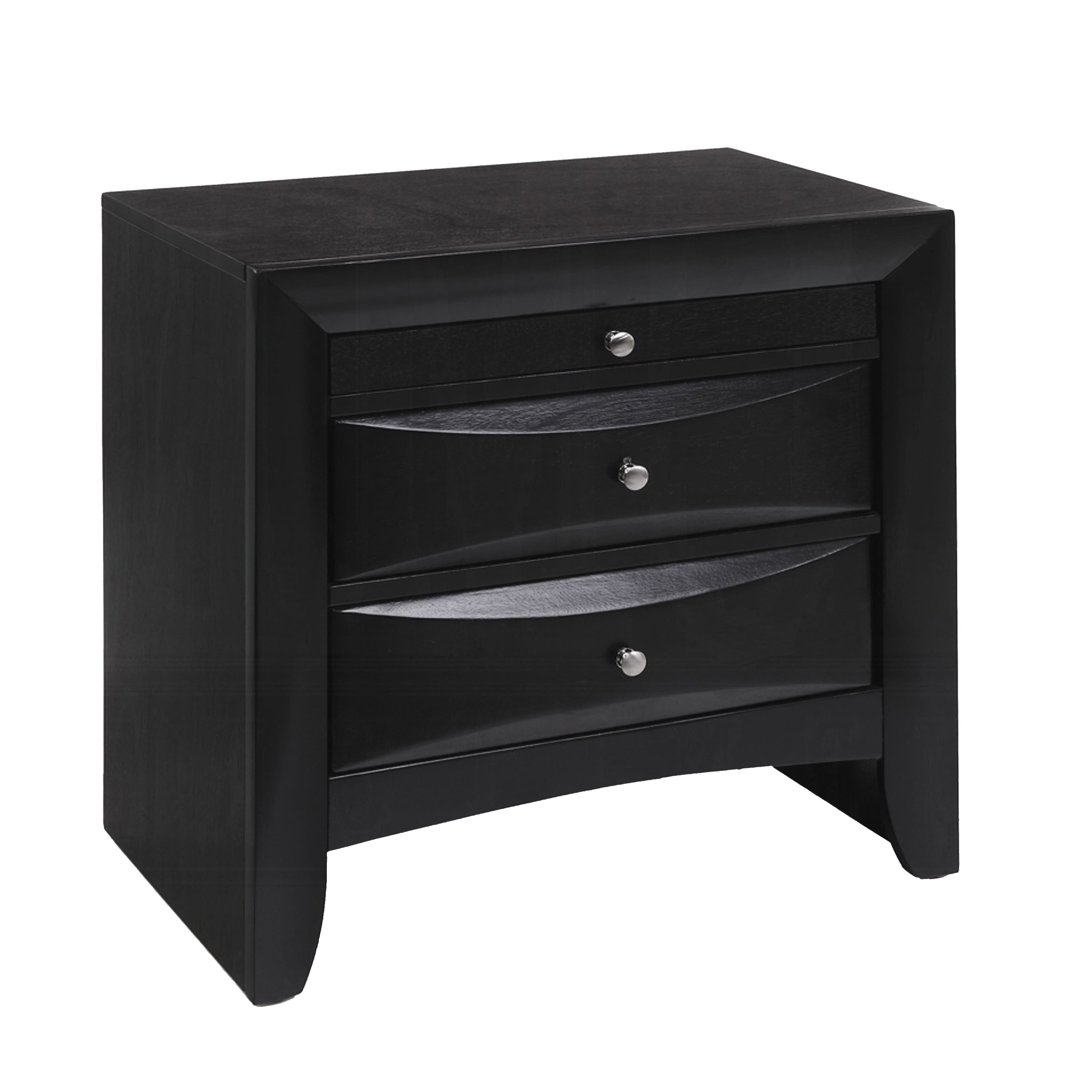 Manhattan Lane - Contemporary 2 Drawer Wood Nightstand By Ireland - Black