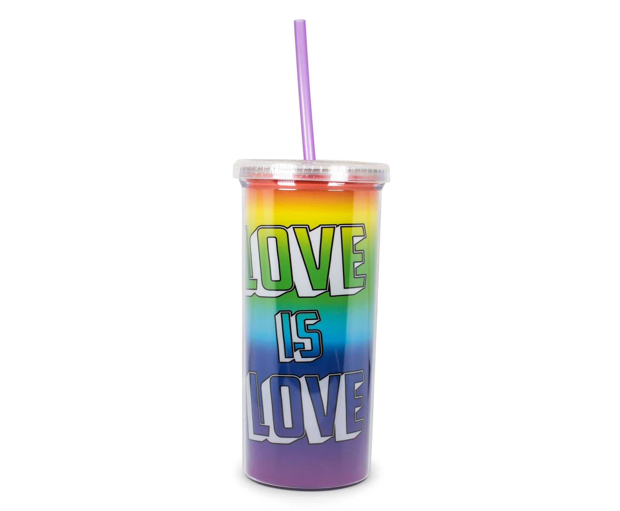 Silver Buffalo - Love is Love Rainbow Carnival Cup With Glitter Lid And Straw | Holds 20 Ounces - Yellow price history on PriceWatchPro