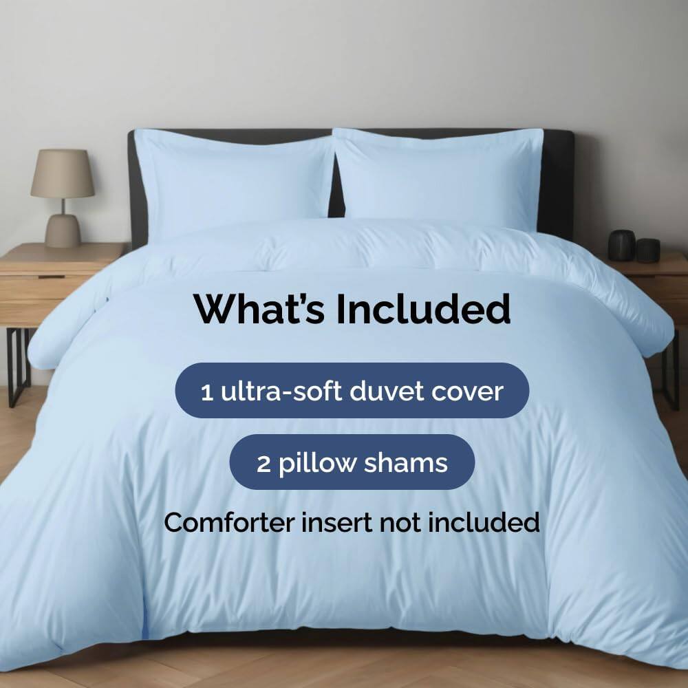 What's Included  
1 ultra-soft duvet cover  
2 pillow shams  
Comforter insert not included