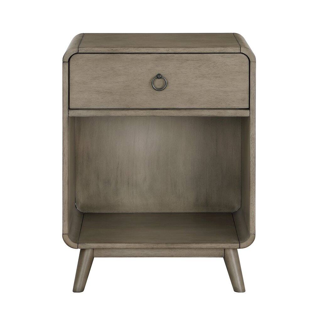 Alt View 1. Furniture of America - Ocala Mid-Century Wood 1-Drawer Side Table - Gray.