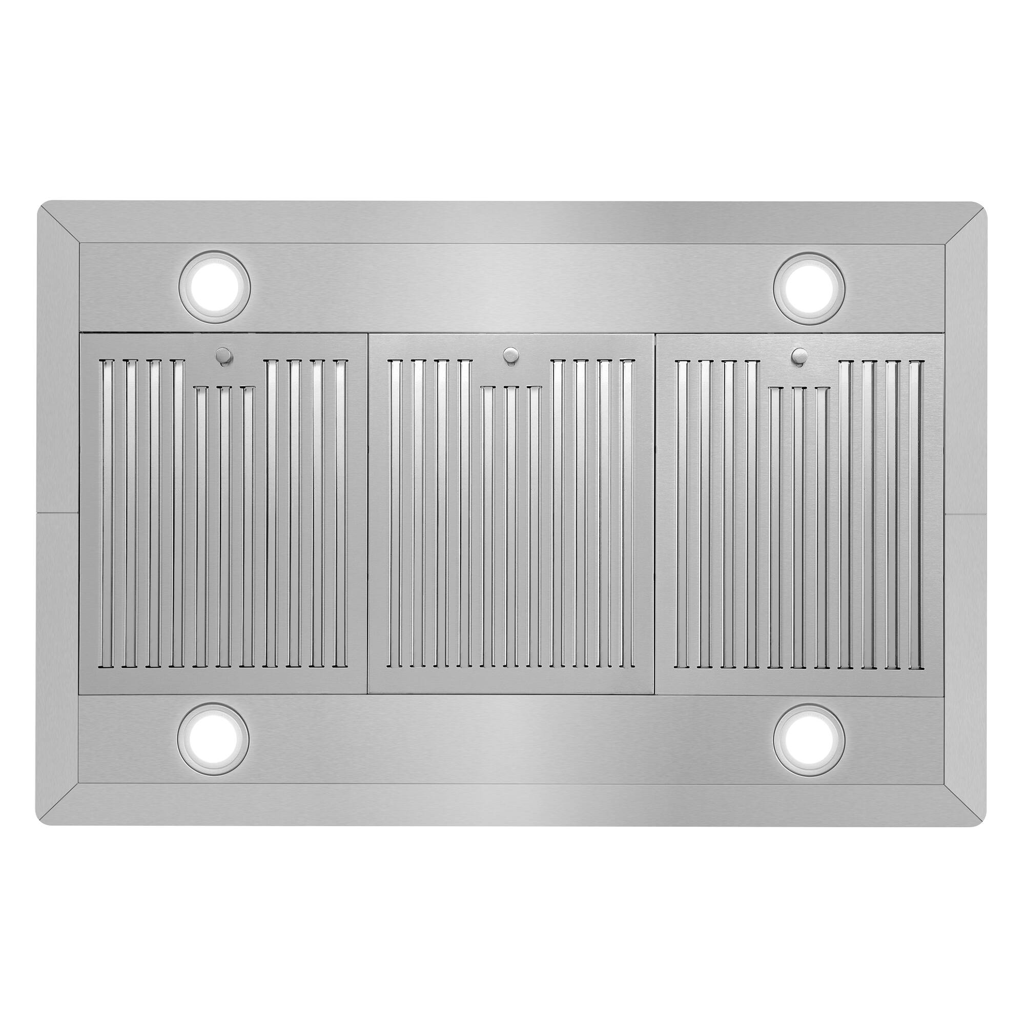 Alt View 6. COSMO - COS-63ISS90 36 in. Lumin Collection 380 CFM Ducted Island Range Hood, Soft Touch Controls, LED Lights - Stainless Steel.