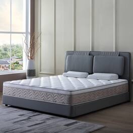 Boyel Living - 12-Inch Queen Hybrid Memory Foam and Pocket Coil Mattress in a Box - Brown