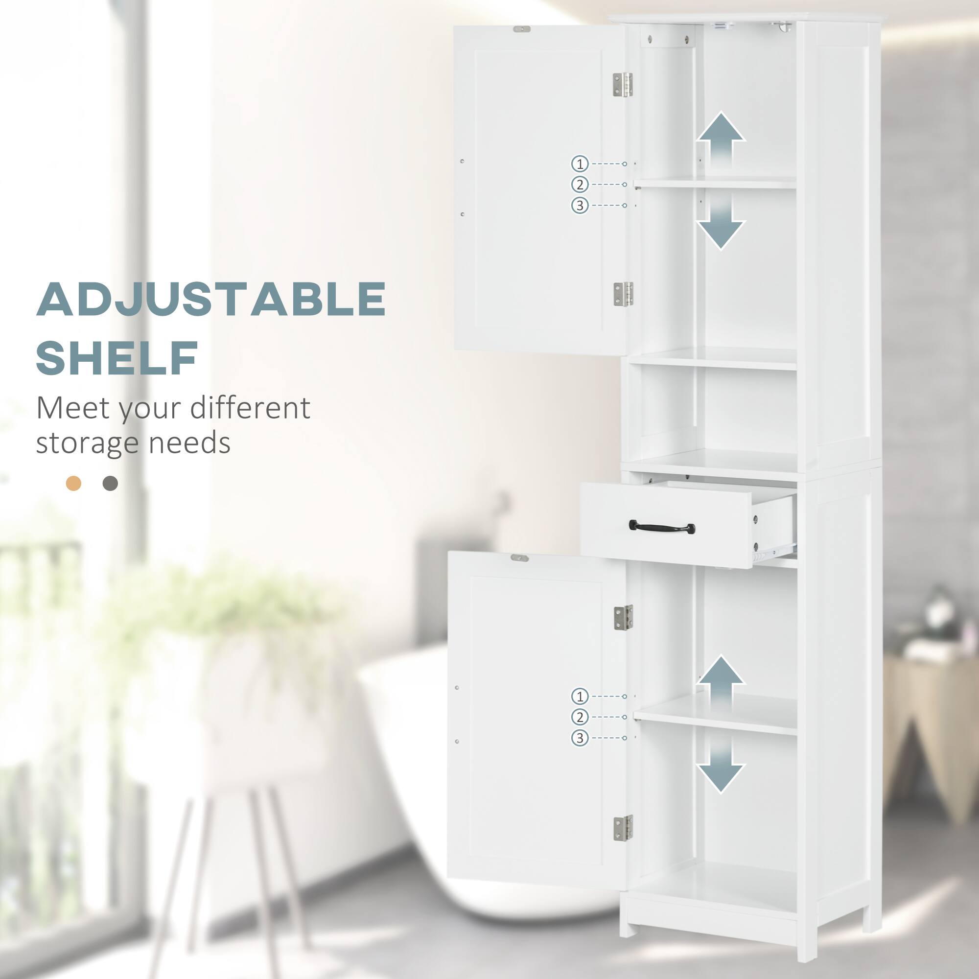 ADJUSTABLE SHELF
Meet your different storage needs
1 2 3