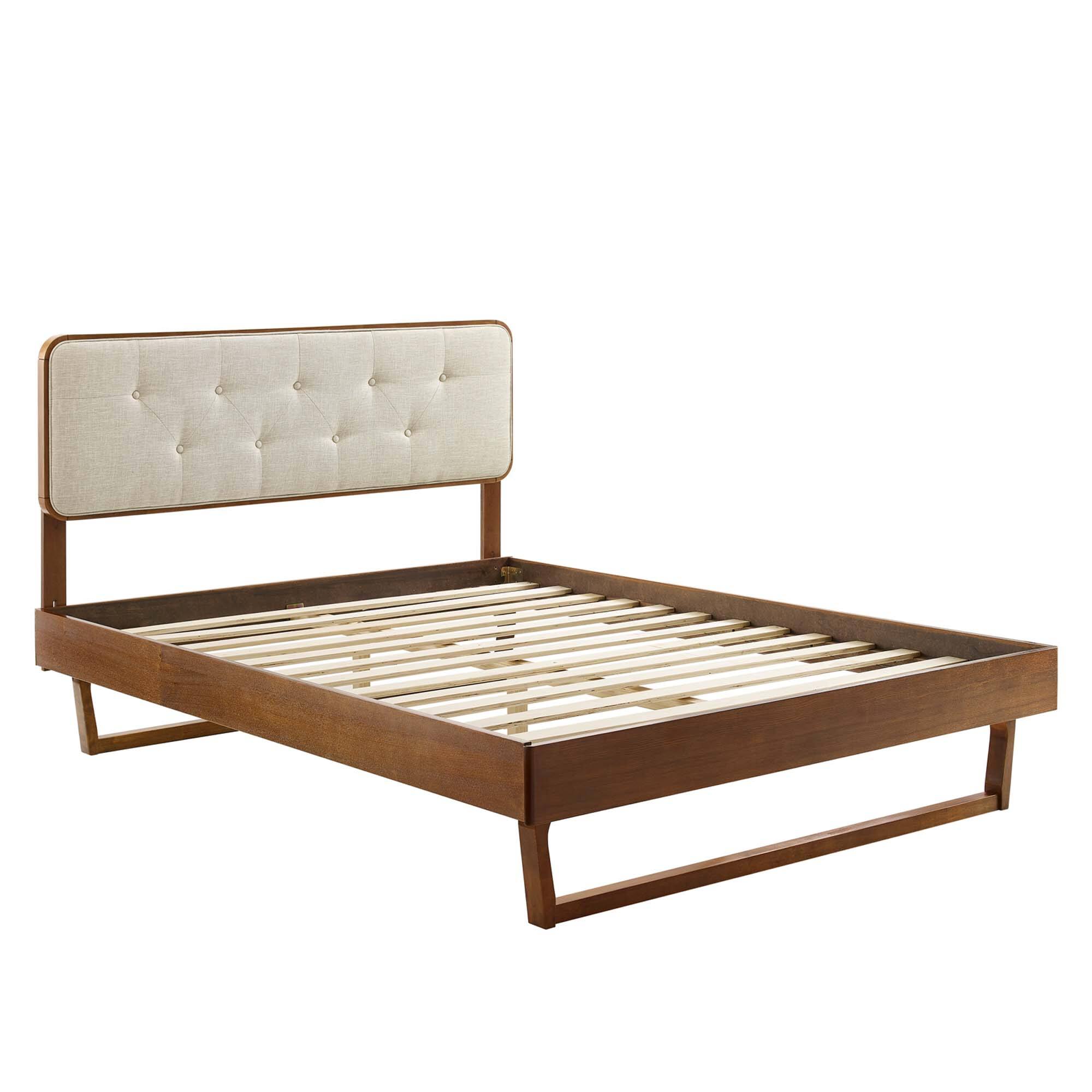 Alt View 7. Modway - Bridgette Wood Twin Platform Bed With Angular Frame - Brown.