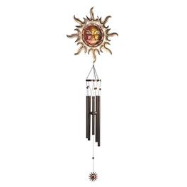 FC Design - 50" Long Red Mystical Gem Wind Chime with Small Dangled Sun Celestial Wind Chime Outdoor Decoration - Multi-Color