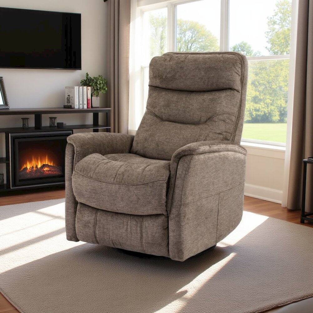 Back. Starlight Canyon Home - Heather Recliner Nursery Glider – Elegant Boucle Chairs for Comfort - Grey.
