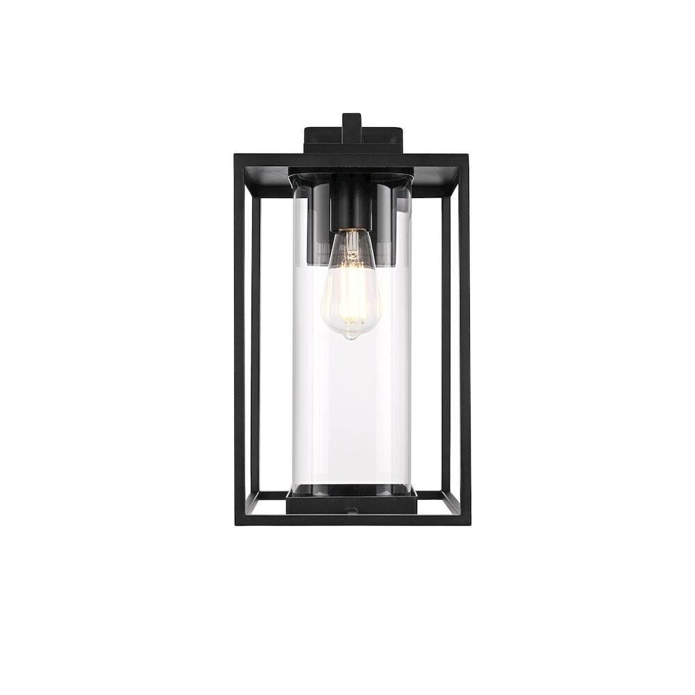 Back. Elegant Lighting - Memphis 8.5 Inch Outdoor Wall Sconce In Black - Black.