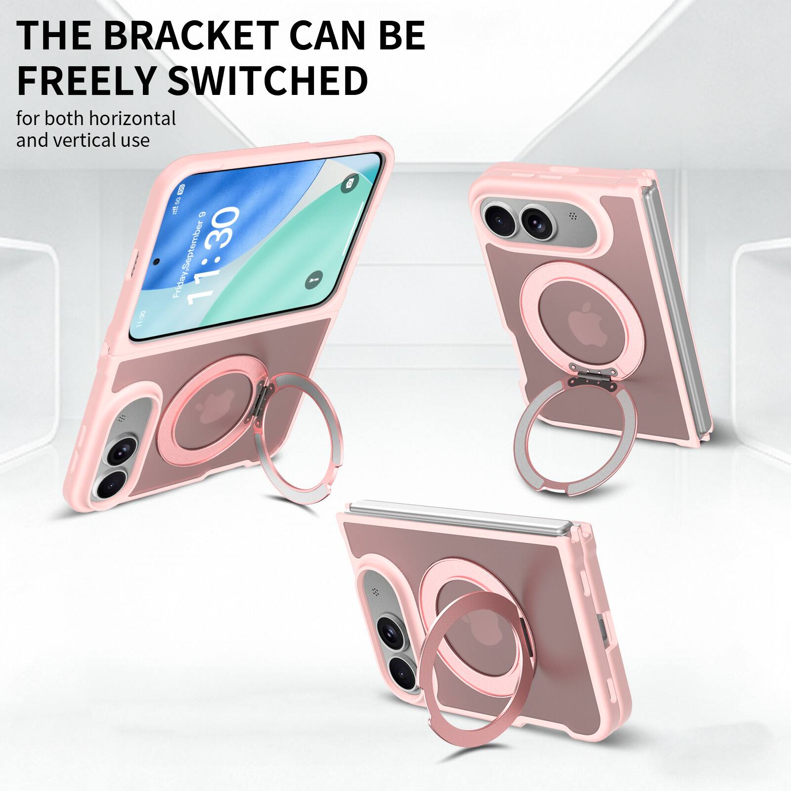 THE BRACKET CAN BE FREELY SWITCHED for both horizontal and vertical use