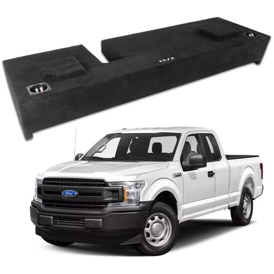 NVX - BOOST Box Custom Fit 12" 800W RMS Loaded Sealed Subwoofer Enclosure for 2009-2018 Ford F-150 Extended Cab - Black